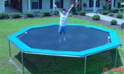 16 ft. Octagon Trampoline - FREE SHIPPING!
-5 yr Warranty on Frame - Mat comes with 3 yrs(1 full year and pro-rated the last 2 years) - Pads come with a 1 yr warranty.
-16' Octagon Trampoline. Comes Complete With Deluxe 1 in. Thick Polyethylene High