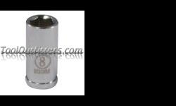 "
Mountain MTN1048M MTN1048M 1/4"" Drive 8MM 6 Point Socket
Features and Benefits:
Mountainâ¢ Sockets are High Polished Chrome and made of the highest quality Chrome Vanadium Steel
Laser Etched with high visibility markings with the part number and size