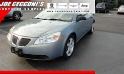 Joe Cecconi's Chrysler Complex
Guaranteed Credit Approval!
2007 Pontiac G6 ( Click here to inquire about this vehicle )
Asking Price $ 16,554.00
If you have any questions about this vehicle, please call
888-257-4834
OR
Click here to inquire about this