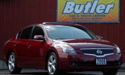 Price: $12975
Make: Nissan
Model: Altima
Color: Red
Year: 2008
Mileage: 70600
Only $238 per month for 72 months to qualified buyers! * *Sales tax and DMV fees extra. 6 month 6, 000 mile powertrain warranty. Extended warranties available. Visit Butler Auto