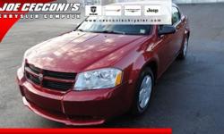 Joe Cecconi's Chrysler Complex
Guaranteed Credit Approval!
2010 Dodge Avenger ( Click here to inquire about this vehicle )
Asking Price $ 19,990.00
If you have any questions about this vehicle, please call
888-257-4834
OR
Click here to inquire about this
