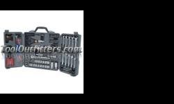 "
WILMAR W1519 WLMW1519 265 Piece Tri-Fold with Cable Ties Tool Set
Features and Benefits:
Fully polished 3/8"" Dr. pro style ratchet
3/8"" and 1/4"" Dr. SAE and metric sockets
3/8"" Dr. 3"" extension, universal joint, 3/8"" Fractional to 1/4"" Metric
