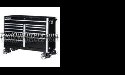"
International Tool Box SRB-5412BK ITB92-5412B 54"" Wide Super Heavy Duty Cabinet - Black
Features and Benefits
Frame reinforced with 14 gauge plates on front of cabinet
Rigidity of frame is significantly increased with full height and width triple