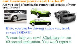 We can get you driving regardless of your credit history. If you have been disaproved before please give us a try. You will be nicely amazed. We have many late model cars and trucks for you to pick from. The great thing is it only takes 1 minute of your