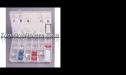 FJC Inc. 2665 FJC2665 72 Pc. R134a Retrofit Assortment
Contains the adapters necessary to retrofit virtually any mobile A/C system.
Plastic 18 compartment tray with easy to read locator chart.
Adapters meet SAE J639 specifications.
Price: $134.65
Source: