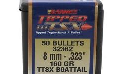 Barnes Tipped Triple-Shok Bullets- Caliber: 8mm (.323")- Grain: 160- Bullet: TTSX Boat Tail- Per 50
Manufacturer: Barnes Bullets
Model: 32362
Condition: New
Price: $31.88
Availability: In Stock
Source: