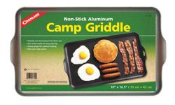 Coated heavy gauge aluminum griddle features a non-stick surface for easy clean up. Extends over two burners of most camp stoves providing adequate room for making a full course breakfast ? the outdoors way!Specifications:- Size 16-1/2? x 10? (41.9 x 25.4