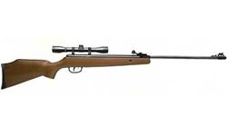Crosman Optimus .177 Caliber Air Rifle w/ 4x32 Scope Hardwood Stock - 1200 fps. The NEW Optimus break barrel is both powerful and elegant. It features a handsome, ambidextrous hardwood stock. With a relatively light cocking force and a two-stage