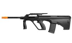 Authentic design and a durable construction are some of the characteristics for this classic and dependable AEG Airsoft rifle. The STEYR AUG A2 is an assault rifle licensed by Steyr Mannlicher, Austria. It has an accessory rail where you can mount your
