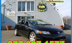 Napoli Nissan
For the best deal on this vehicle,
call Marci Lynn in the Internet Dept on 203-551-9622
Click Here to View All Photos (20)
2007 Honda Civic LX Pre-Owned
Price: Call for Price
Stock No: 21814TNCD
Body type: Coupe
Condition: Used
Engine: 4