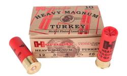 Hornady Heavy Magnum, Turkey Ammunition is a new breed of heavy magnum. Delivering a payload of nickel plated shot in a tight, dense pattern. This round features the VERSATITE wad which has a range-extending baffling system that allows hunters to achieve