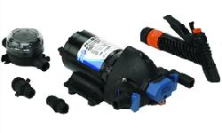 Washdown Pump 32605 Flow rate to 4.0 USgallons/min (15 Litres/min)Pressure up to 60 psi (4.1 bar)Self-priming up to 6' (1.8m)FeaturesNew Compact 3 chamber design for greater pumping efficiencyModel 32605 includes Pumpgard Intake Strainer, Pressure Nozzle