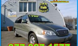 Napoli Nissan
For the best deal on this vehicle,
call Marci Lynn in the Internet Dept on 203-551-9622
Click Here to View All Photos (20)
2003 Kia Sedona Pre-Owned
Price: Call for Price
Condition: Used
Exterior Color: Green
Engine: 6 Cyl.6
Stock No: