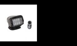 "
GoLight 30514 LED Stryker Wireless HandHeld Remote Black
The GoLight model GL79514 RadioRay LED Portable Remote Control Searchlight provides and brilliant 200,000 Candela peak beam intensity and draws only three amps. The LEDS have a 50,000 hour life