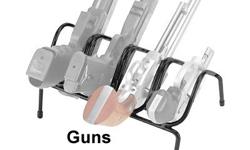 These vinyl coated metal handgun racks are extremely handy for use in your gun vault or at the shooting range to provide a safe place to rest your handguns. The individual channels are specially designed to cradle the grip and barrel of the gun and are