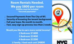 We are looking for rooms to rent, any size. We have tenants available & we pay $800.