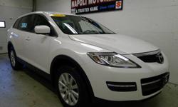 Napoli Nissan
For the best deal on this vehicle,
call Marci Lynn in the Internet Dept on 203-551-9622
2008 Mazda CX-9 Sport
Drivetrain: Â AWD
Mileage: Â 50322
Transmission: Â Automatic
Vin: Â JM3TB38V280153149
Color: Â White
Engine: Â 6 Cyl.
Body: Â SUV
Stock