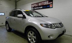 Napoli Nissan
For the best deal on this vehicle,
call Marci Lynn in the Internet Dept on 203-551-9622
2009 Nissan Murano S
Engine: Â 6 Cyl.
Body: Â SUV
Transmission: Â Automatic
Mileage: Â 26444
Vin: Â JN8AZ18W59W136485
Drivetrain: Â AWD
Call us on