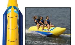 Waterbogganâ¢Riders: 3A rugged in-line tube that is a home on rough as well as calm waters providing thrills to riders of all ages.U.S. MadeLifetime Warranty169" long x 48" wide x 25" high 1,000 denier, 28 oz. reinforced PVC tubeCommercial grade with