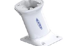 PMA-107-M1The 10" tall Seaview aft leaning mount for is Closed Dome Radars and small Satdomes (16" diameter or smaller). The oval hollow mast section allows for easy cable management. The small 7"x7" foot print design is a great solution for limited