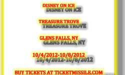 Tickets For Disney On Ice: Treasure Trove Glens Falls Civic Center Glens Falls, NY Oct 4-8 2012
Buy Tickets For The 10/4/2012 7:00 PM Show Here
Buy Tickets For The 10/5/2012 7:00 PM Show Here
Buy Tickets For The 10/6/2012 11:00 AM Show Here
Buy Tickets