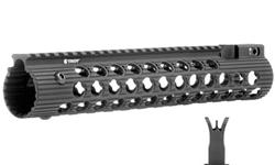 Troy Industries AR-15 Alpha BattleRail 11", Free Float, with Sight - Black. Building off the TRX Extreme design that revolutionized rail based hand guards; the Alpha Rail utilizes a new low-profile locking mechanism, which offers unparalleled strength and