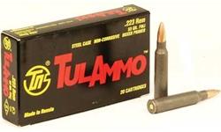 TulAmmo 223 Rem 55Gr Full Metal Jacket Bi-Metal 20 Rounds. The Tula Cartridge Works, founded in 1880, is one of the largest producers of small-arms ammunition in the world. Tula Cartridge Works produces a wide variety of commercial ammo products for