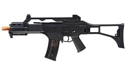 The H&K G36C Competition Series Airsoft Rifle offers both full and semi automatic firing as well as AEG blowback. A high torque motor and high-quality polymer fiber body contribute to an overall solid performing gun. The high capacity magazine allows for