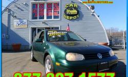 Napoli Suzuki
For the best deal on this vehicle,
call Marci Lynn in the Internet Dept on 203-551-9644
Click Here to View All Photos (20)
2001 Volkswagen Golf GLS Pre-Owned
Price: Call for Price
Mileage: 76660
Condition: Used
Year: 2001
Model: Golf GLS