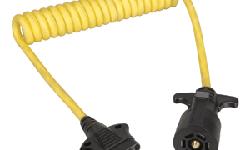 Vehicle/Trailer Coiled Wire Jumpers7-Way Trailer to 5-Way flat car end coiled jumper w/ 4' cableCoiled Yellow heavy insulated 16/5 cable
Manufacturer: Wesbar
Model: 787195
Condition: New
Price: $15.75
Availability: In Stock
Source: