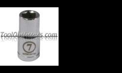 "
Mountain MTN1047M MTN1047M 1/4"" Drive 7MM 6 Point Socket
Features and Benefits:
Mountainâ¢ Sockets are High Polished Chrome and made of the highest quality Chrome Vanadium Steel
Laser Etched with high visibility markings with the part number and size