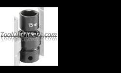 "
Grey Pneumatic 1015UM GRE1015UM 3/8"" Drive x 15mm Standard Universal
Features and Benefits:
Made of high quality steel (chrome-molybdenum)
Engineered specifically for use with impact tools, using the most up to date industrial specifications
Made to