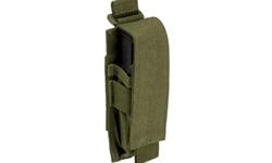 Our Single Pistol Mag Pouch attaches quickly to any molle compatible system to hold one pistol magazine. Made of 1000D nylon, this Single Pistol Mag Pouch is extremely durable and can be easily removed and relocated to other molle compatible systems using