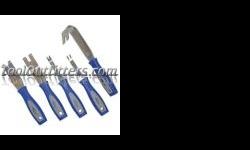 "
K Tool International KTI-70031 KTI70031 5 Piece Upholstery Clip Remover Set
Features and Benefits:
Set combines the most popular upholstery tool in one master set
Includes both "U" and "V" clip styles of tools
Includes a reverse U-blade door panel clip