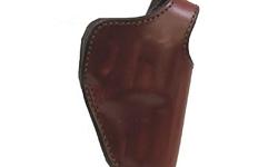 A versatile belt holster design that is hand molded for a custom-like fit. The unique belt loop allows the pistol or revolver to be carried in either a cross draw or strong side carry. It is ideally suited for hunters who carry long barreled revolvers.