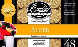 The secret to the Bradley Smoker is the Bradley flavor Bisquettes. To produce the bisquettes, the hardwood chippings are bound together using precise quantities, at controlled pressures and densities. The flavor of the smoke is determined by the variety