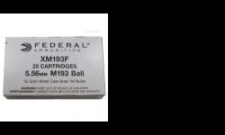 Federal Cartridge XM193F Federal Cartridge.223 (5.56) MilSpec 55gr FMJ /20
Federal Ammunition 5.56mm
Specifications:
- Caliber: 5.56mm
- Bullet Type: Metal Case Boat-tail Bullet
- Grain: 55
- Sold Per 20 Rounds
Price: $8.48
Source: