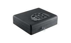 GunVault Biometric MicroVault XL Safe MVB1000 Black 10.7"x12.26"x4.7". The MVB 1000 (MicroVault XL Biometric) series unique, notebook-style design allows you to take your handgun or valuables with you. Incredibly compact and lightweight, this safe will