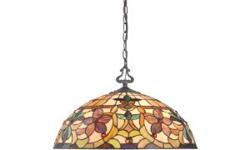 Accented with jewel tones, this Tiffany style hanging lamp has colorful earth tones on a soft cream background. The colorful floral design will provide you with pleasure each and every day.Read More
Quoizel TF878CVB Kami 3-Light Tiffany Hanging Pendant