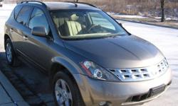 2004 Nissan Murano
Click here to ask me a question about this vehicle!
Click here for more details on this vehicle!
Phone:
Engine:
3.5 V6
Transmission
AUTOMATIC
Exterior:
Luminous Gold Metallic
Interior:
Tan
Mileage:
114,886
Price:
$1,954
Equipment &
