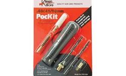 KleenBore Pocket Pistol Cleaning Kit 40, 41, 10MM Handguns. The unique design of Pockit sets allows you to pack a two-section rod in a patented storage handle that also holds a phosphor brush, mop and jag for easy, convenient storing and carrying. The