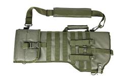 Tactical Rifle Scabbard/GreenSpecifications:- The NcStar Tactical Rifle Scabbard is designed for shoulder carry or modular mounting.- Webbing on both side with four detachable PALS straps for ambidextrous usage.- Six D-ring locations for attaching the