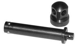 KNS Precision AR15 Push Button Pivot Pin with Sling Mount .250". This pivot pin has a spring loaded push button. When pushed, the stainless steel keeper pins retract for easy pin removal. Once the pin is in place, simply push the button and slide the stud