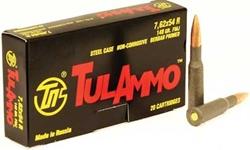 TulAmmo 7.62x54R 148Gr Full Metal Jacket Bi-Metal 20 Rounds. The Tula Cartridge Works, founded in 1880, is one of the largest producers of small-arms ammunition in the world. Tula Cartridge Works produces a wide variety of commercial ammo products for